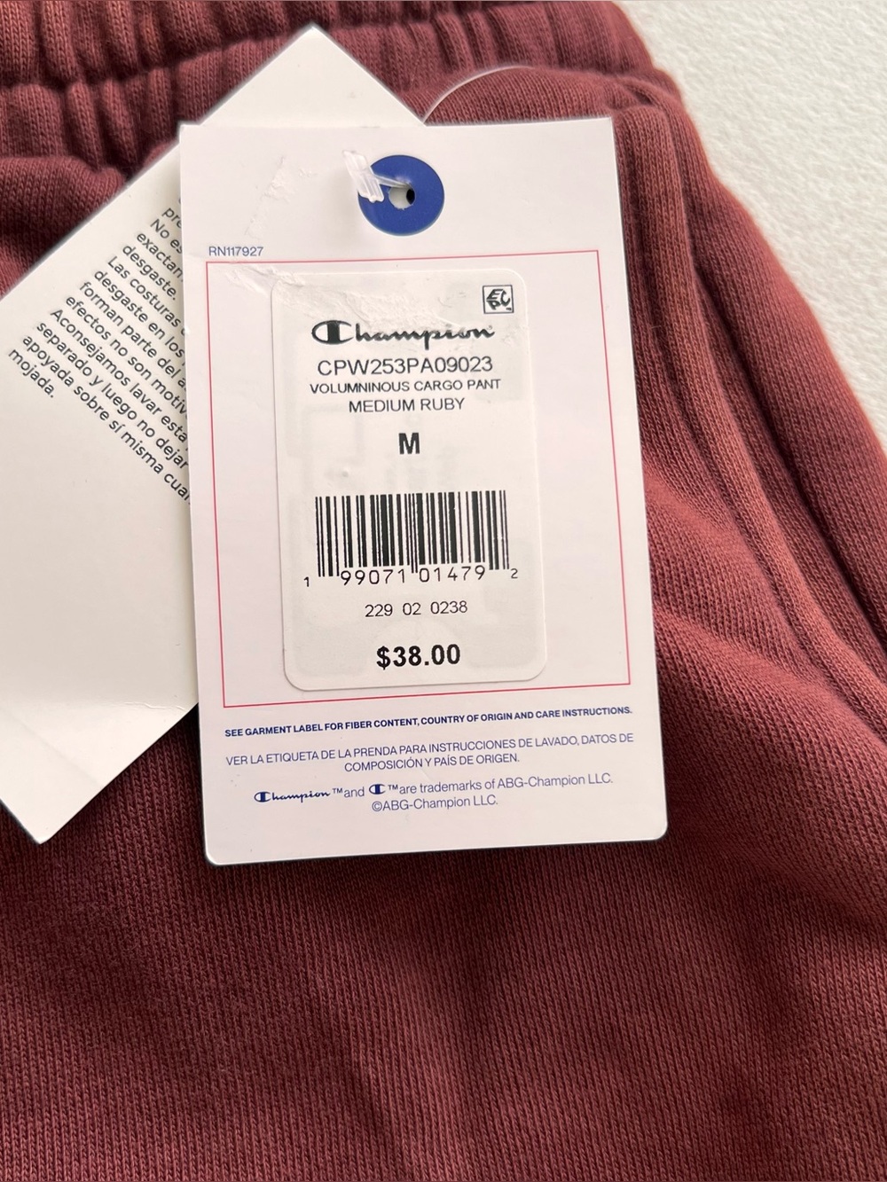 NWT Champion clay red cargo sweatpants champion streetwear Y2K Blokecore - Picture 4 of 8